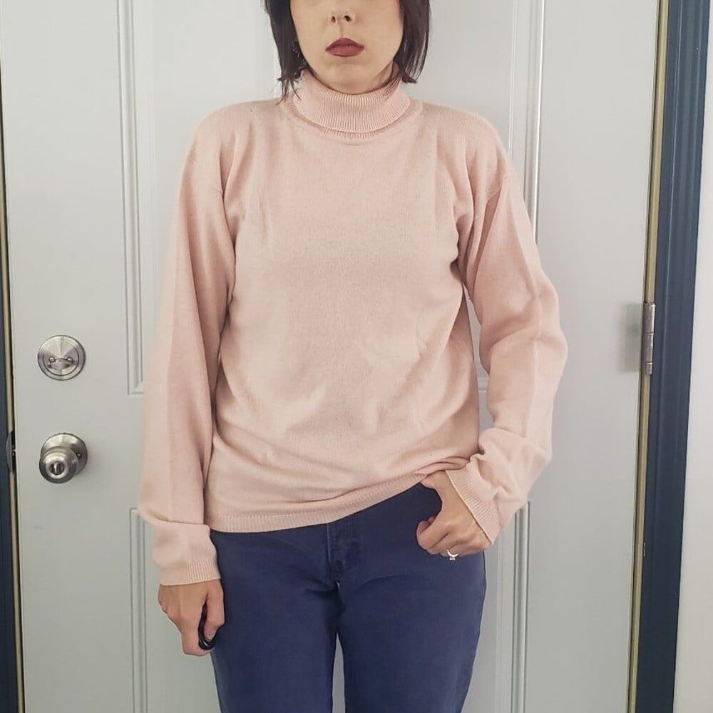90s Pink Cashmere Turtleneck‎
